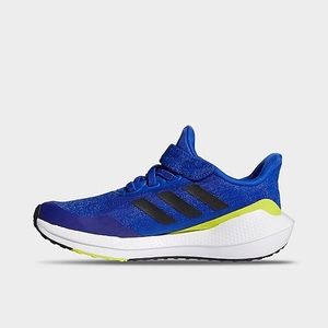 Adidas Kid's EQ21 Run Shoes in Bold Blue/Core Black/Acid Yellow (Size 2.5)